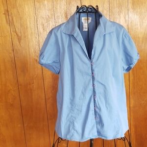 Vintage Talbots blue button up. M